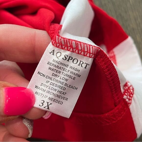 NWT AQ Sport Sports Bra Red Pink Size 3X - Picture 3 of 5